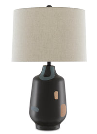 Currey and Company - 6000-0640 - One Light Table Lamp - Jynx - Matte Black/Beige/Blue