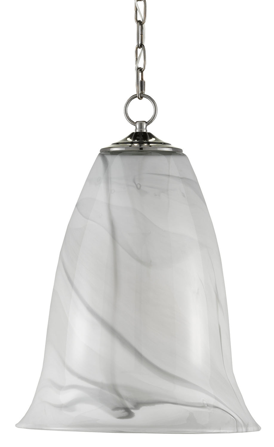 Currey and Company - 9000-0601 - One Light Pendant - Ottorino - White/Gray/Antique Nickel