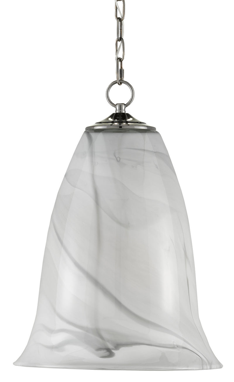 Currey and Company - 9000-0601 - One Light Pendant - Ottorino - White/Gray/Antique Nickel