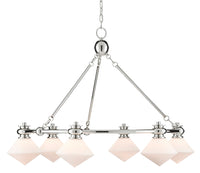 Currey and Company - 9000-0615 - Six Light Chandelier - Rycroft - Polished Nickel/White