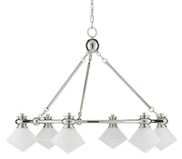 Currey and Company - 9000-0615 - Six Light Chandelier - Rycroft - Polished Nickel/White
