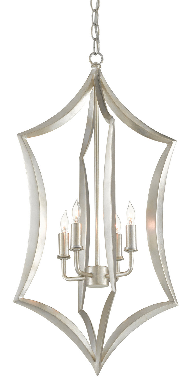 Currey and Company - 9000-0635 - Four Light Lantern - Contemporary Silver Leaf