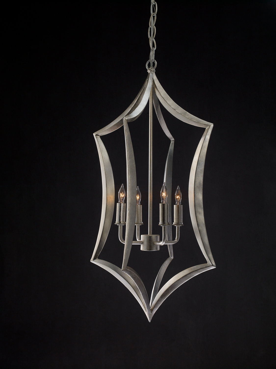 Currey and Company - 9000-0635 - Four Light Lantern - Contemporary Silver Leaf