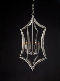 Currey and Company - 9000-0635 - Four Light Lantern - Contemporary Silver Leaf