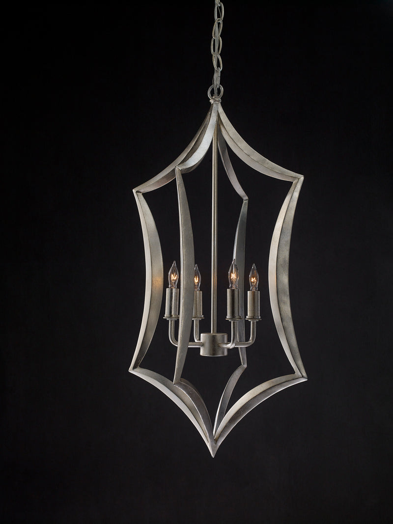 Currey and Company - 9000-0635 - Four Light Lantern - Contemporary Silver Leaf