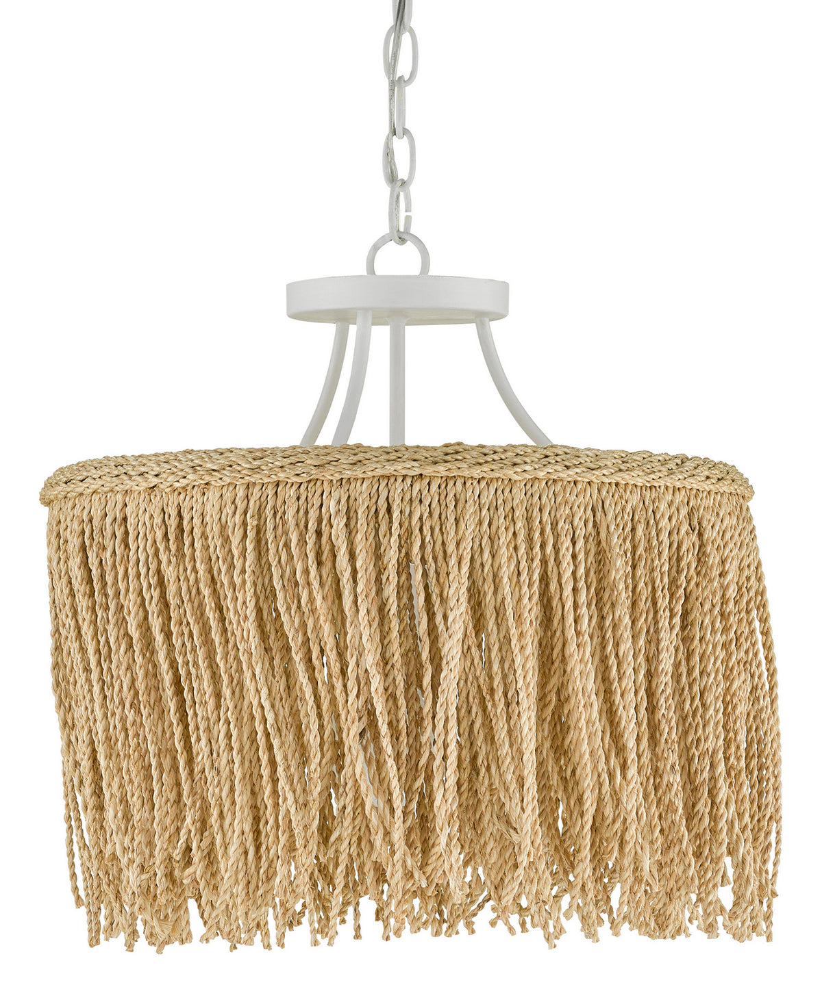 Currey and Company - 9000-0647 - One Light Pendant - Samoa Collection - Gesso White/Natural Rope