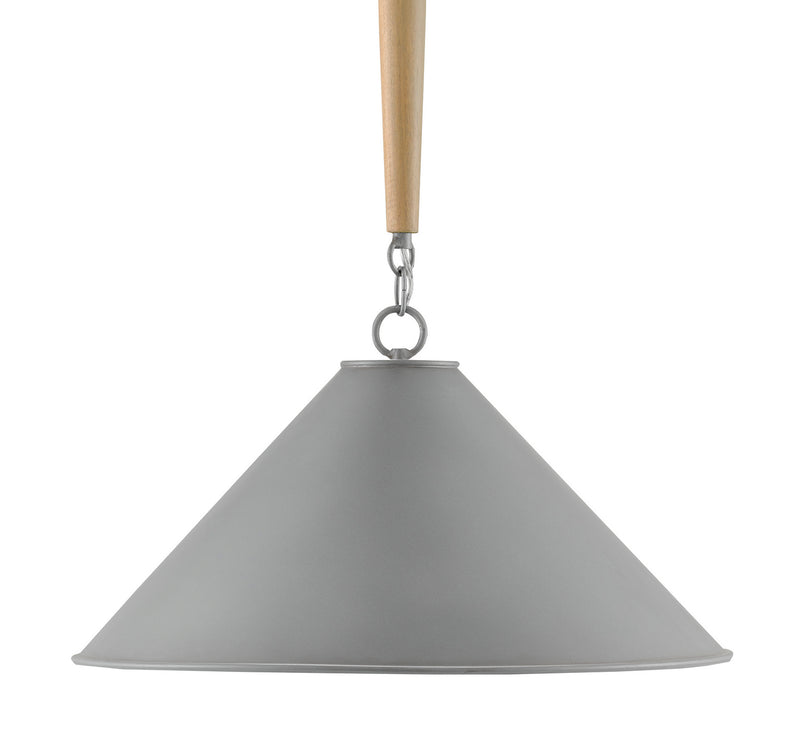 Currey and Company - 9000-0732 - One Light Pendant - Hiroshi Gray/Sugar White/Washed Wood