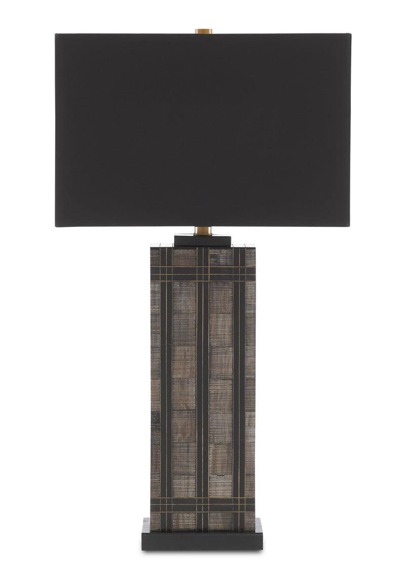 Currey and Company - 6000-0666 - One Light Table Lamp - Gregor - Natural/Black/Brass