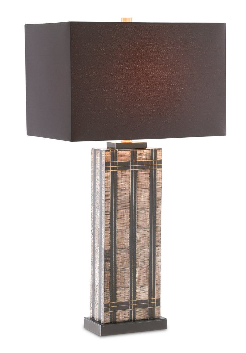 Currey and Company - 6000-0666 - One Light Table Lamp - Gregor - Natural/Black/Brass
