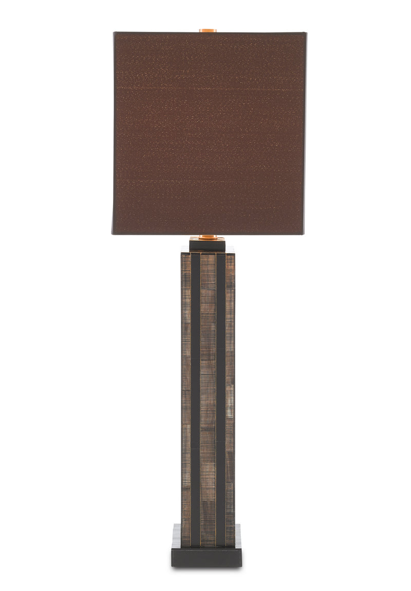 Currey and Company - 6000-0666 - One Light Table Lamp - Gregor - Natural/Black/Brass