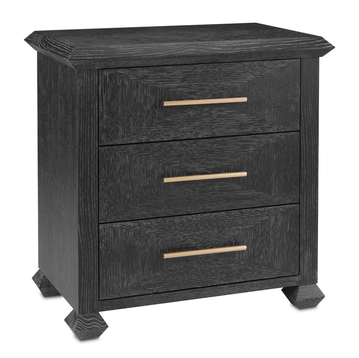 Currey and Company - 3000-0196 - Chest - Saranya - Cerused Black/Brushed Brass
