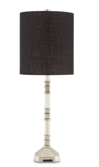 Currey and Company - 6000-0700 - One Light Table Lamp - Pilare - Brushed Nickel/Black