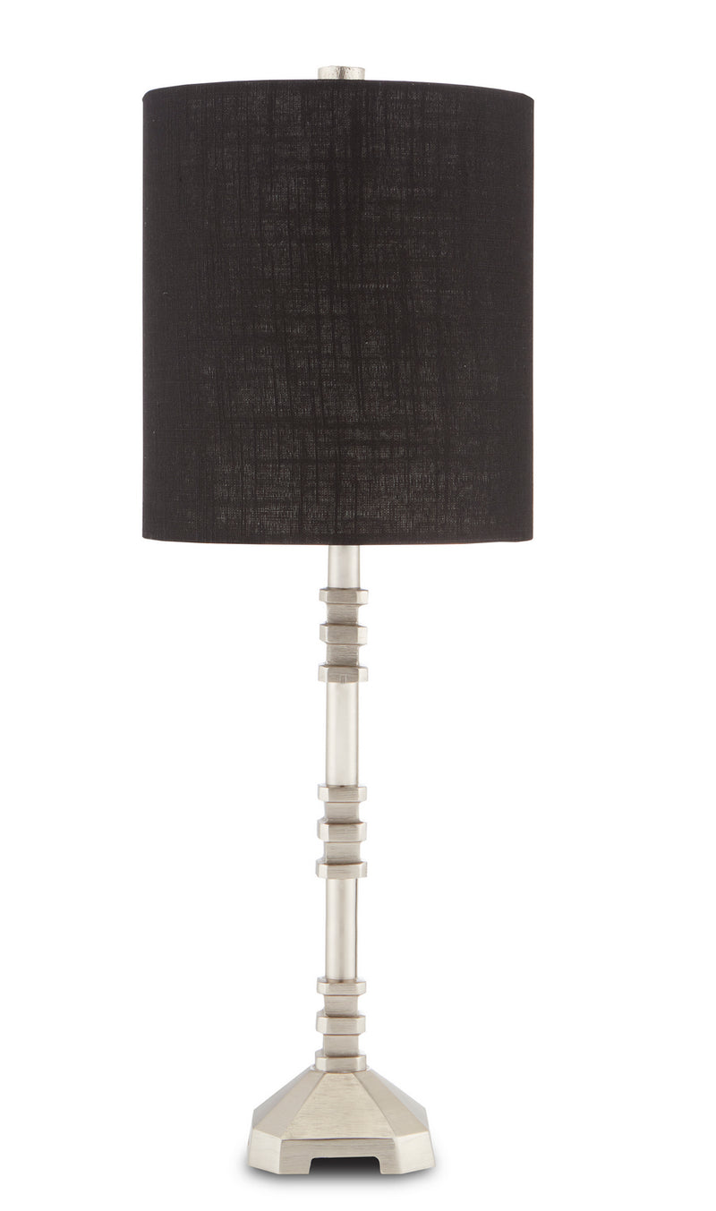 Currey and Company - 6000-0700 - One Light Table Lamp - Pilare - Brushed Nickel/Black