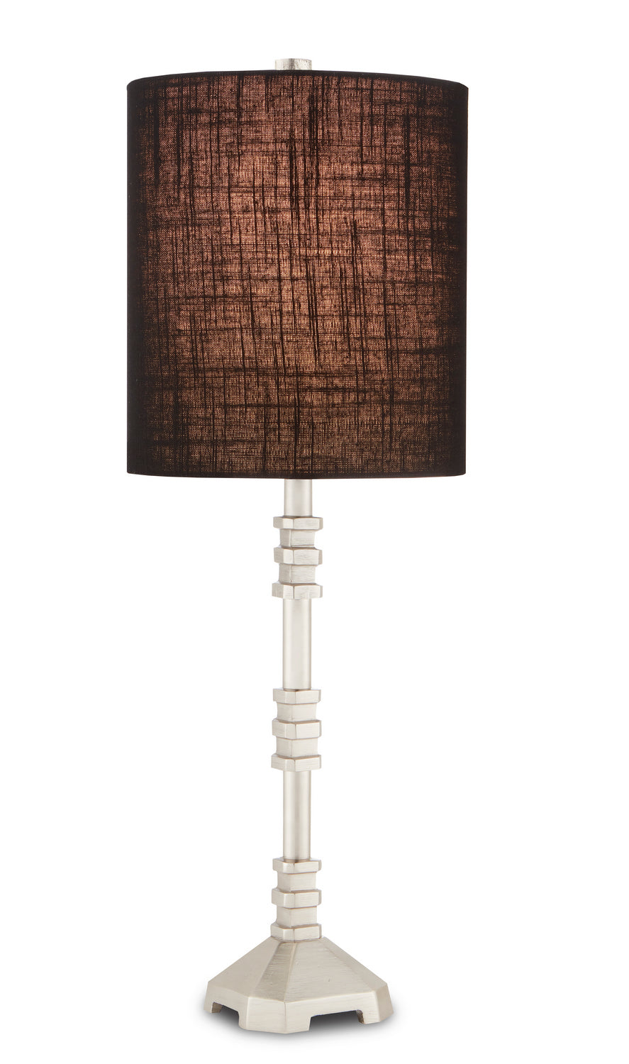 Currey and Company - 6000-0700 - One Light Table Lamp - Pilare - Brushed Nickel/Black