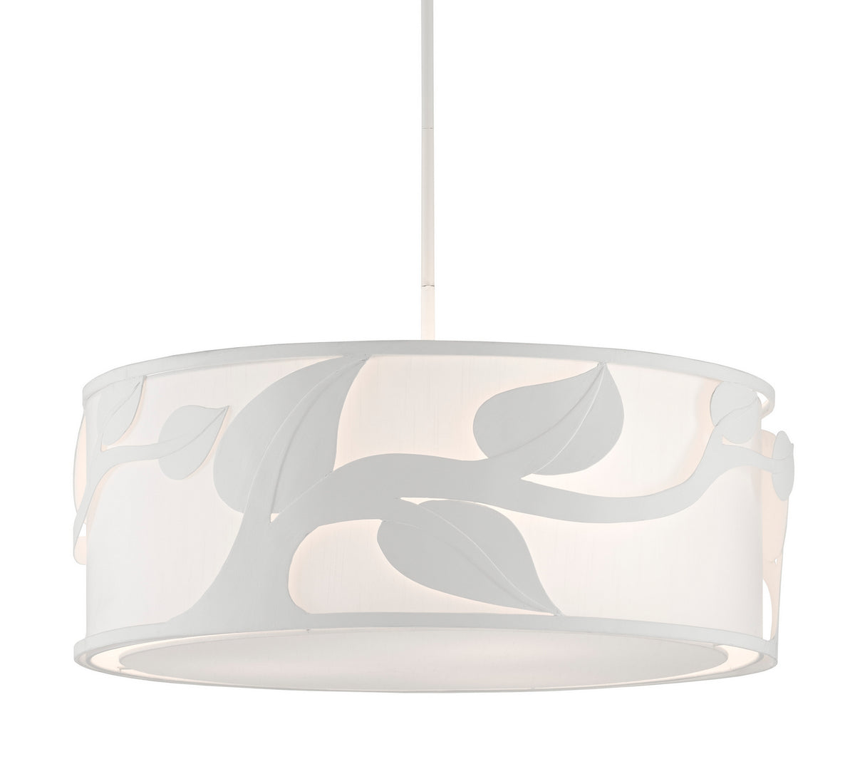 Currey and Company - 9000-0794 - Three Light Chandelier - Plumeria Collection - Gesso White