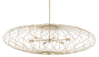 Currey and Company - 9000-0800 - Six Light Chandelier - Gambit Collection - Contemporary Silver Leaf