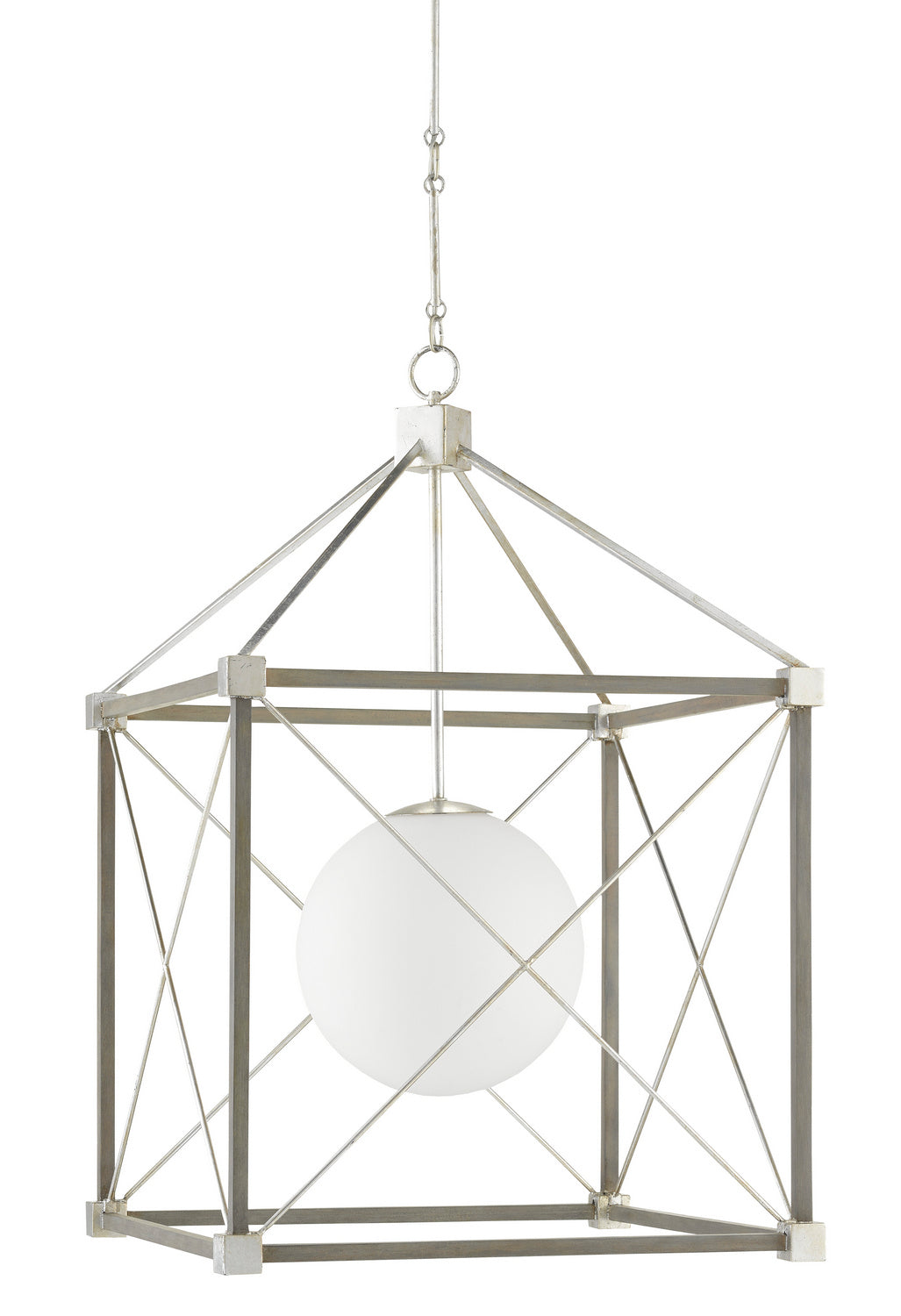 Currey and Company - 9000-0808 - One Light Chandelier - Contemporary Silver Leaf/Chateau Gray