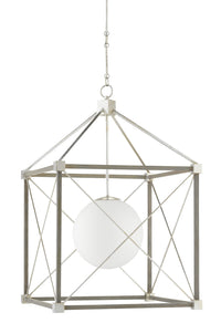 Currey and Company - 9000-0808 - One Light Chandelier - Contemporary Silver Leaf/Chateau Gray
