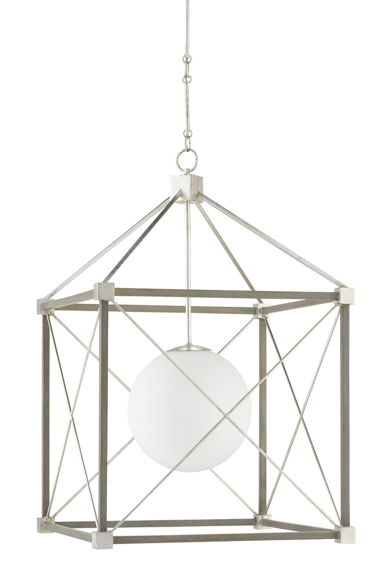 Currey and Company - 9000-0808 - One Light Chandelier - Contemporary Silver Leaf/Chateau Gray