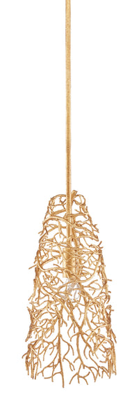 Currey and Company - 9000-0844 - One Light Pendant - Sea Fan Collection - Gold Gilt