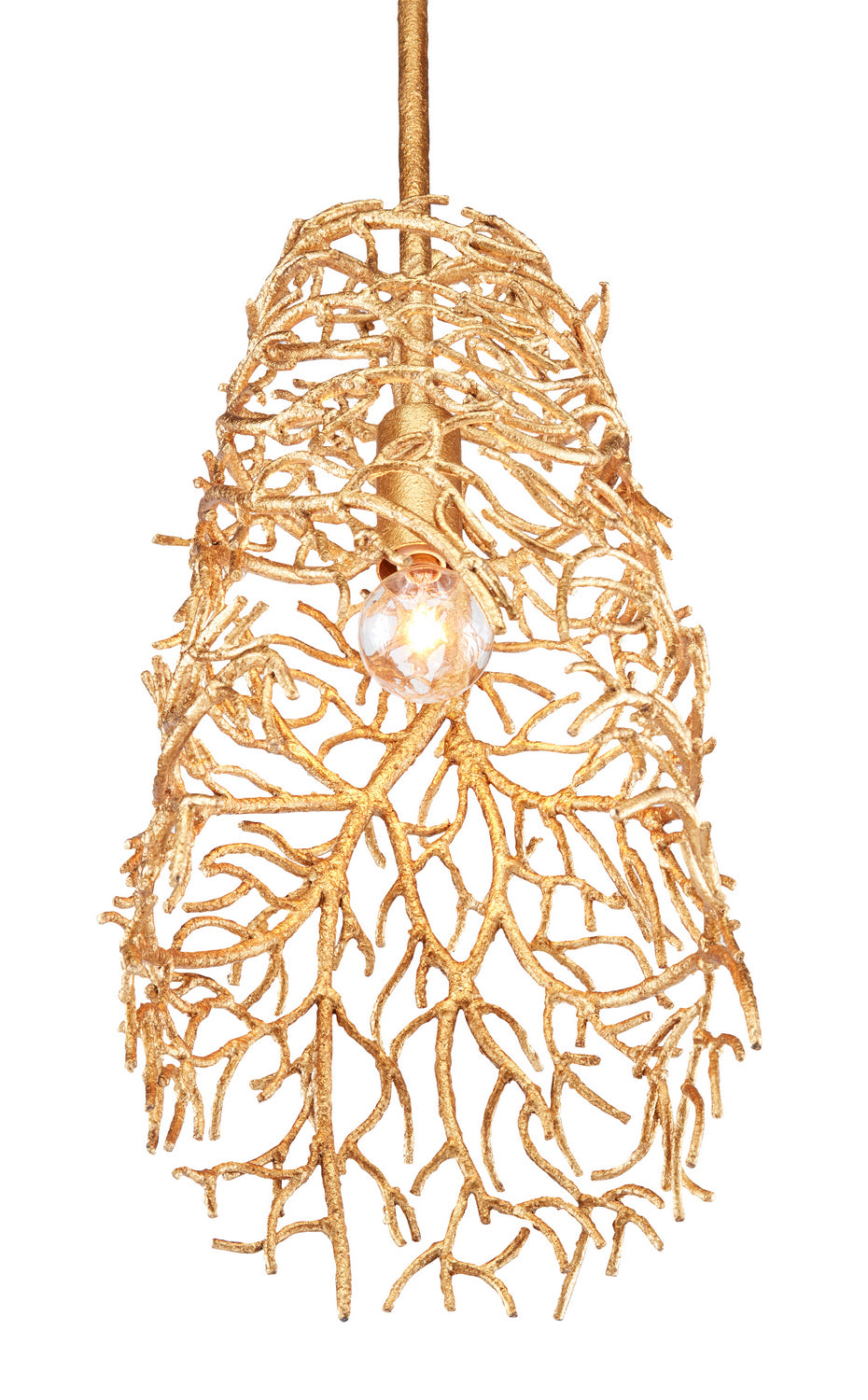 Currey and Company - 9000-0844 - One Light Pendant - Sea Fan Collection - Gold Gilt
