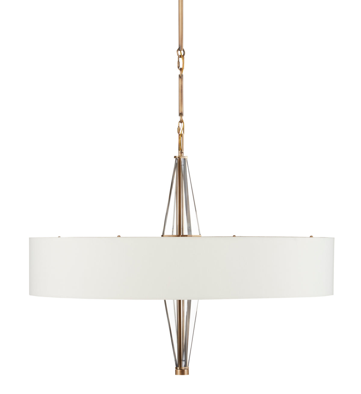 Currey and Company - 9000-0828 - Six Light Chandelier - Lamont - Antique Brass/Clear/Off White