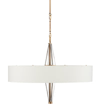 Currey and Company - 9000-0828 - Six Light Chandelier - Lamont - Antique Brass/Clear/Off White