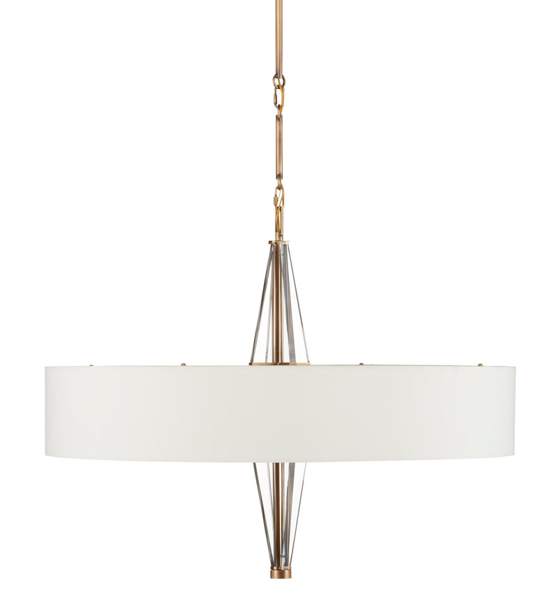 Currey and Company - 9000-0828 - Six Light Chandelier - Lamont - Antique Brass/Clear/Off White