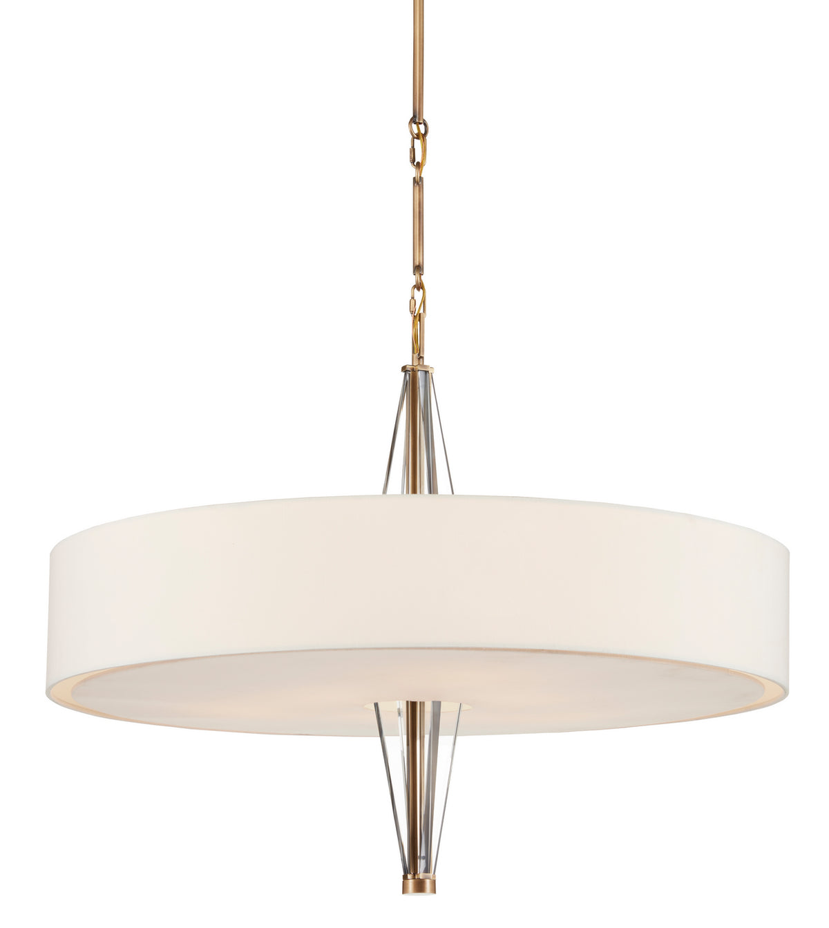 Currey and Company - 9000-0828 - Six Light Chandelier - Lamont - Antique Brass/Clear/Off White