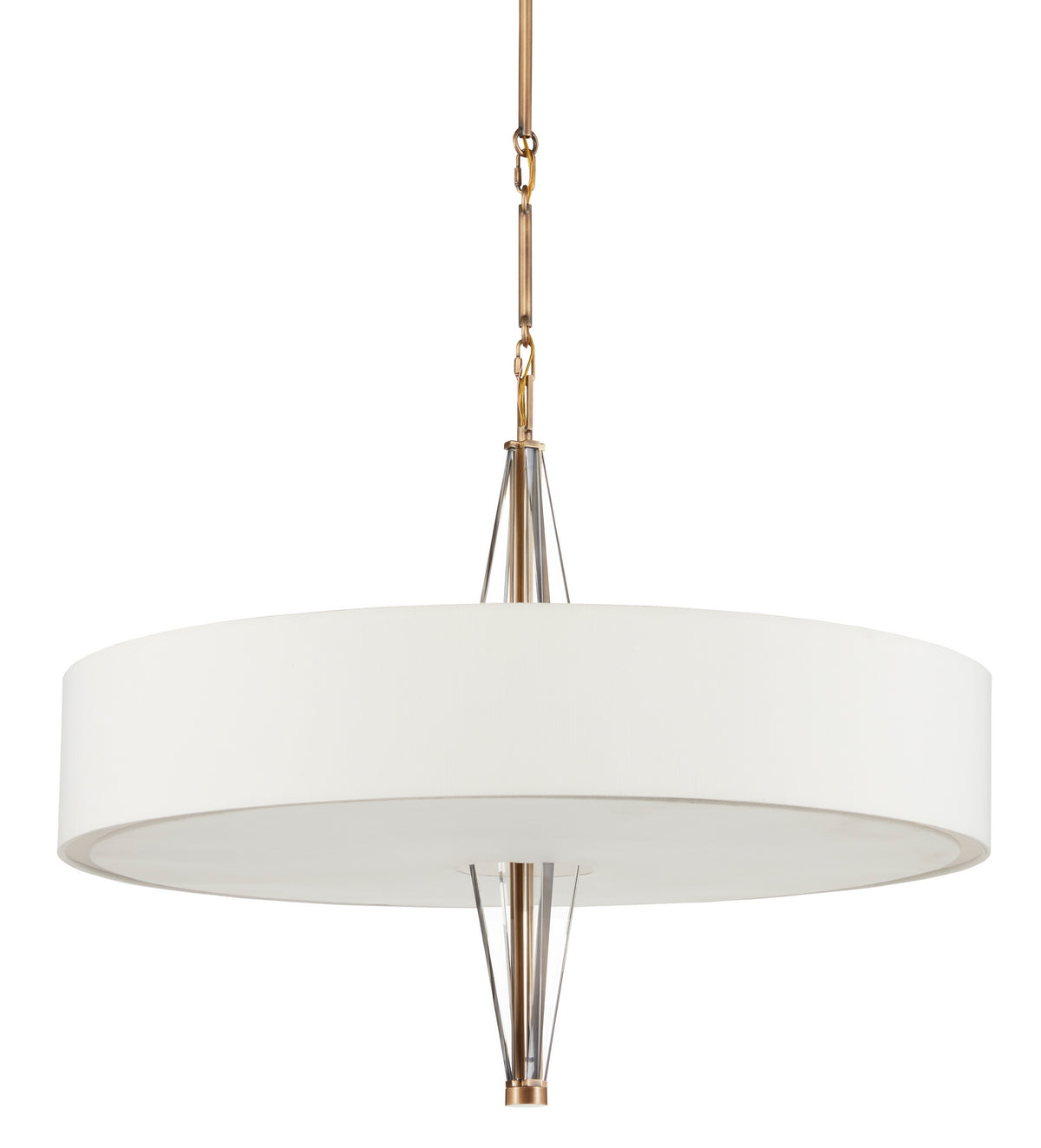 Currey and Company - 9000-0828 - Six Light Chandelier - Lamont - Antique Brass/Clear/Off White