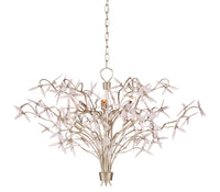 Currey and Company - 9000-0846 - Six Light Chandelier - Silver Granello/Pink