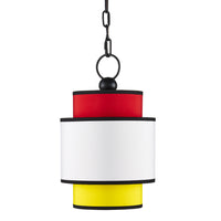 Currey and Company - 9000-0943 - One Light Pendant - Mathias - Multi-Color/Satin Black