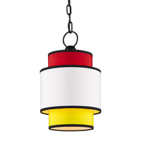 Currey and Company - 9000-0943 - One Light Pendant - Mathias - Multi-Color/Satin Black