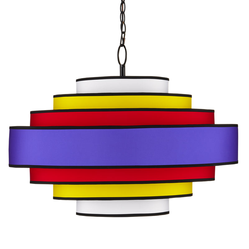 Currey and Company - 9000-0945 - Six Light Chandelier - Maura - Multi-Color/Satin Black