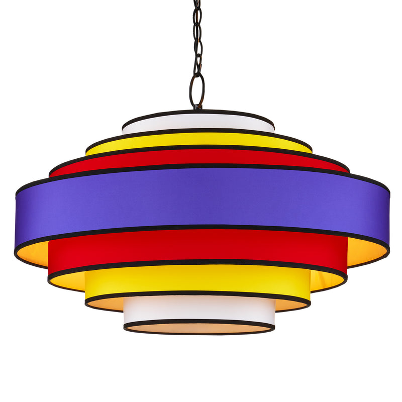 Currey and Company - 9000-0945 - Six Light Chandelier - Maura - Multi-Color/Satin Black