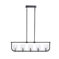 Artcraft - AC11745NB - Five Light Island Pendant - Cheshire - Black & Nickel