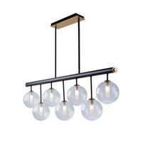 Artcraft - AC11767VB - Seven Light Island Pendant - Aurelia - Matte Black & Brass